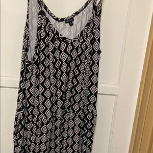 Black and white patterned romper